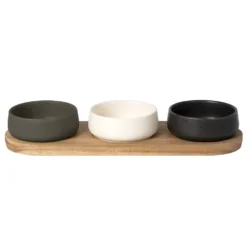Antipastiera con 3 Ciotole Linea Acacia 30x10 cm