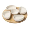 Antipastiera in Bamboo con Ciotole in New Bone China Linea Natura diametro 27 cm