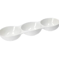 Antipastiera in ceramica 3 posti bianca