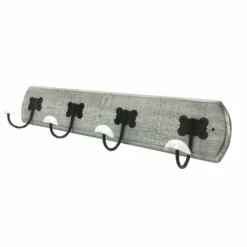 Appendiabiti in legno colore grigio 4 posti