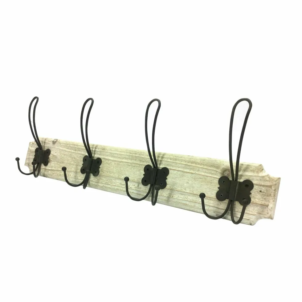 Appendiabiti in legno naturale bianco 12 posti 60cm
