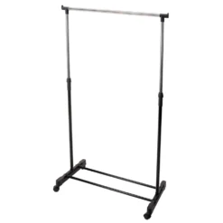 Appendiabiti Stand Regolabile con Ruote in Acciaio