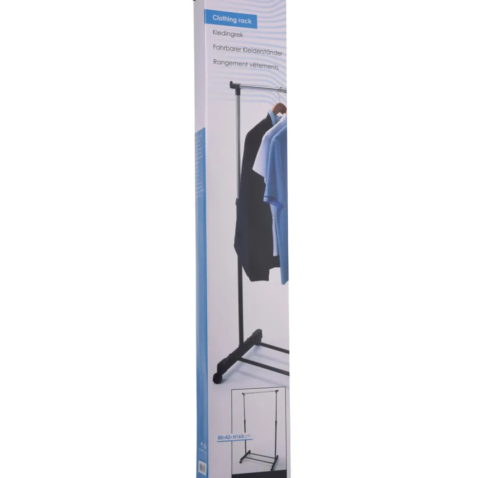 Appendiabiti Stand Regolabile con Ruote in Acciaio
