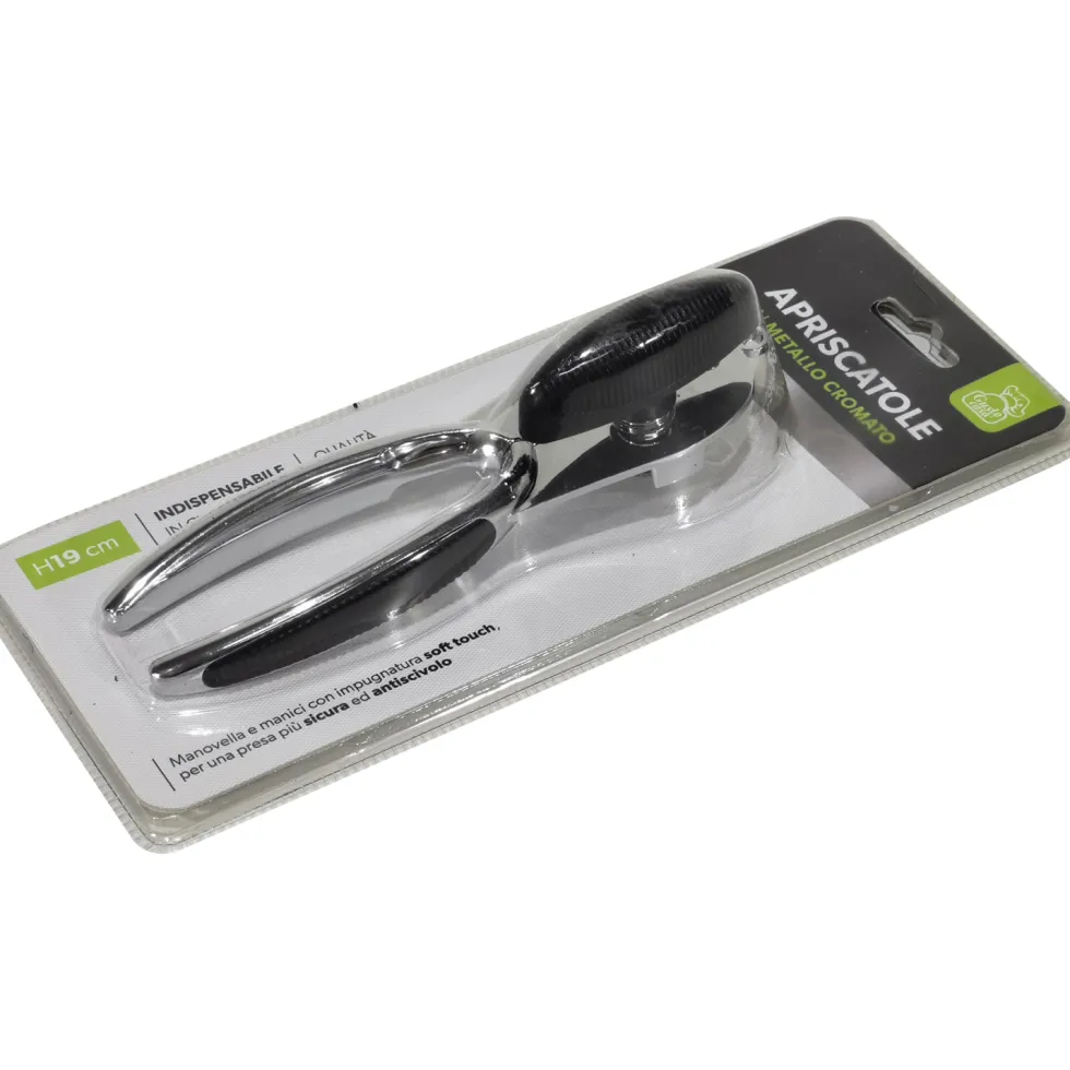 Apriscatole in metallo cromato h19 cm