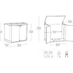 Armadio Box Attrezzi da giardino beige Store It Out Arc 1200L