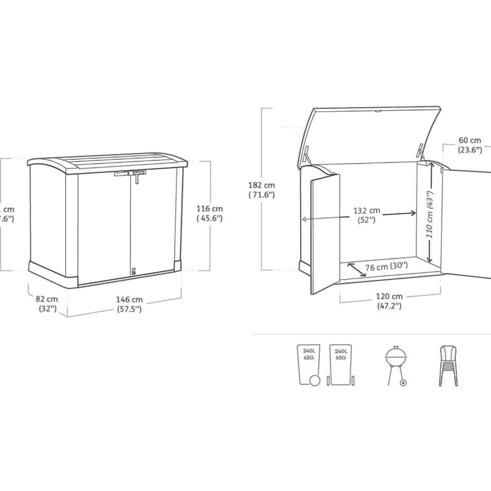 Armadio Box Attrezzi da giardino beige Store It Out Arc 1200L
