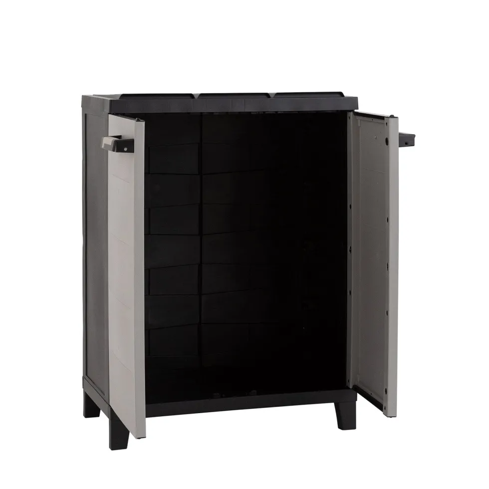 Armadio per raccolta differenziata Prime 3 Scomparti Antracite Scuro/Grigio Tortora h88x66x40 cm