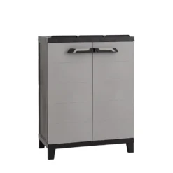 Armadio per raccolta differenziata Prime 3 Scomparti Antracite Scuro/Grigio Tortora h88x66x40 cm