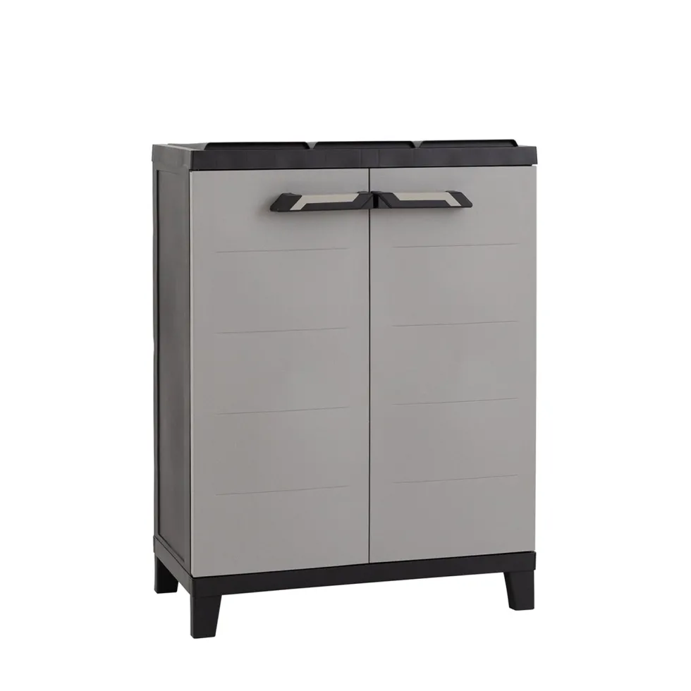 Armadio per raccolta differenziata Prime 3 Scomparti Antracite Scuro/Grigio Tortora h88x66x40 cm
