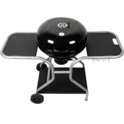 Barbecue a Carbone con Coperchio Smaltato e Griglie in Acciaio Cromato
