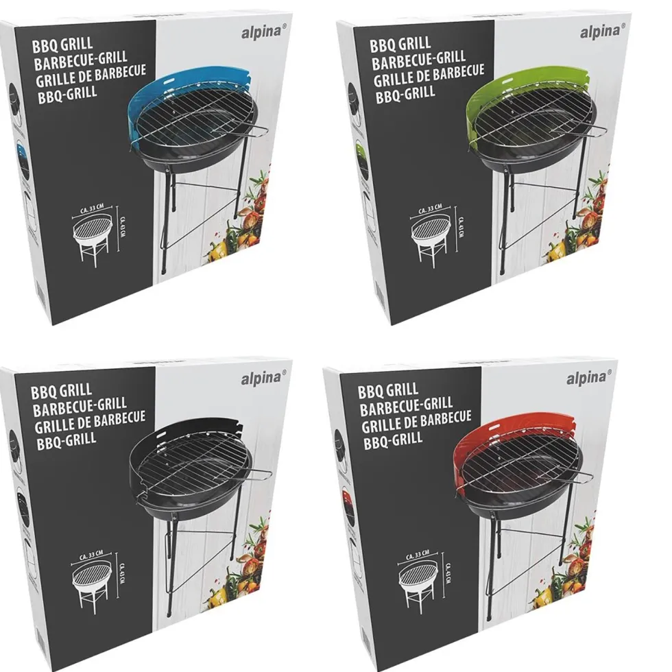 Barbecue a Carbone Tondo in Metallo diametro 33 cm