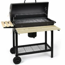 Barbecue con coperchio e ruote h103x108x71cm