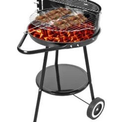 Barbecue Tondo Nero con ruote
