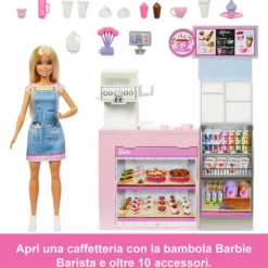 Barbie Caffetteria Playset con Bambola barista e Accessori