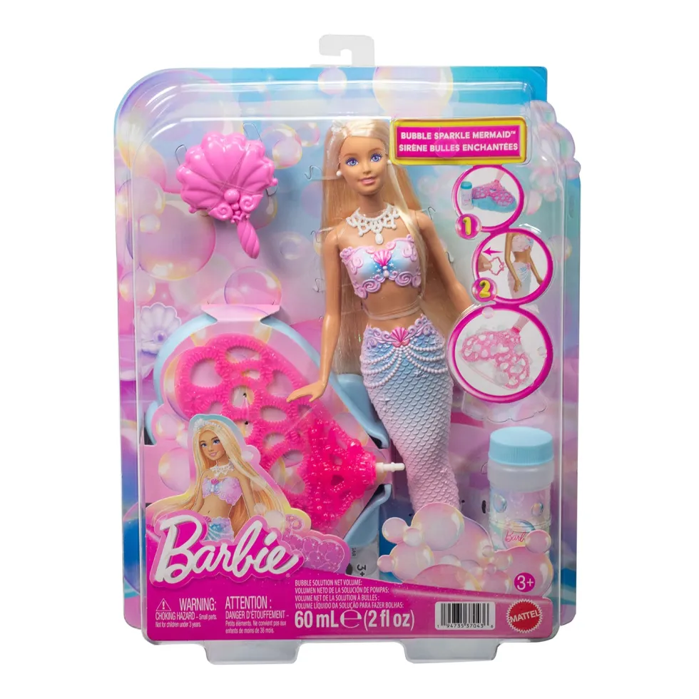 Barbie Sirenetta Bolle di Sapone con Funzione per Creare Bolle