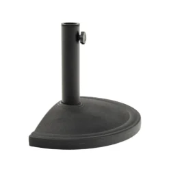 Base Ombrellone semicircolare a parete nera in polietilene e cemento 8 kg