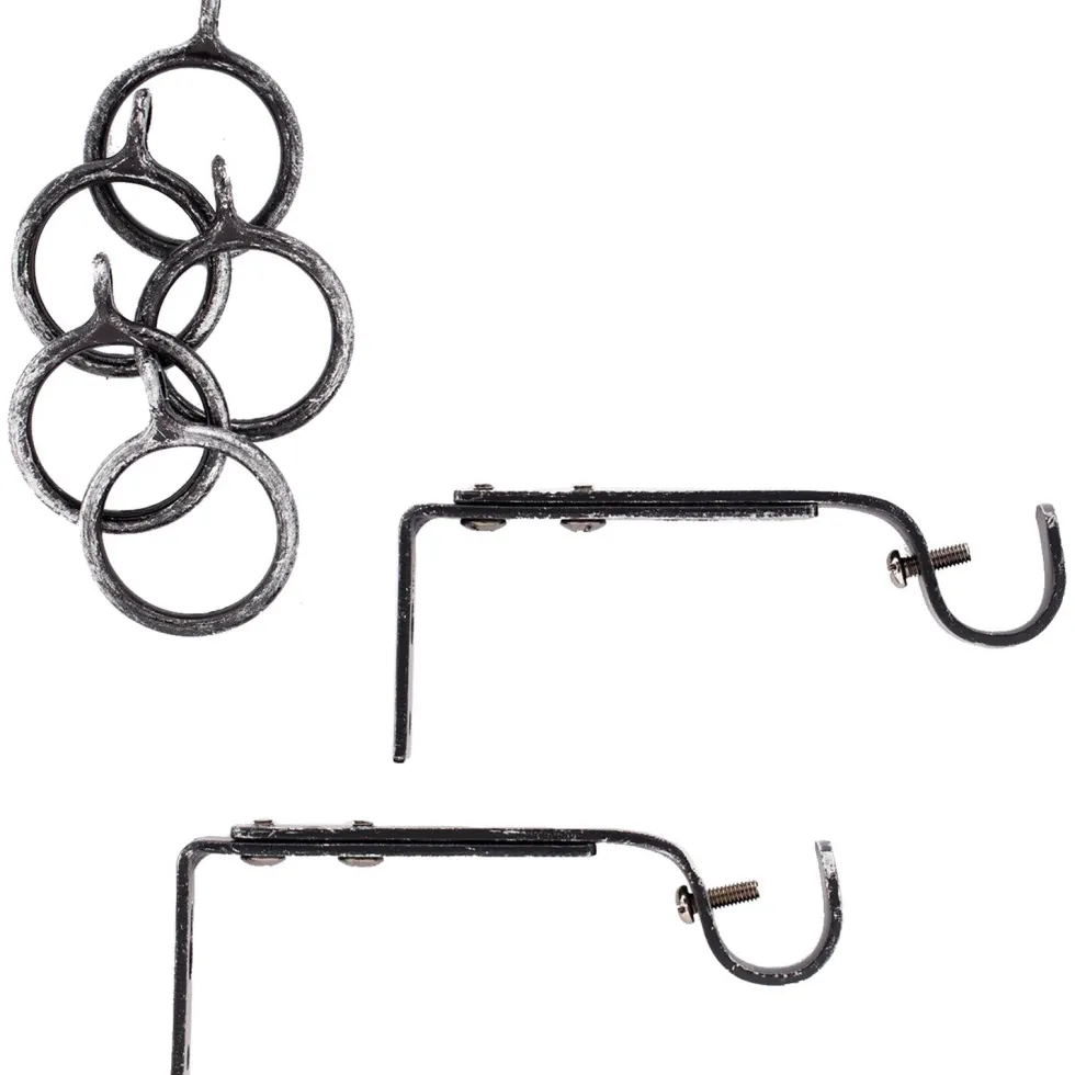 Bastone tenda nero silver terminale Pastorale Linea Oro
