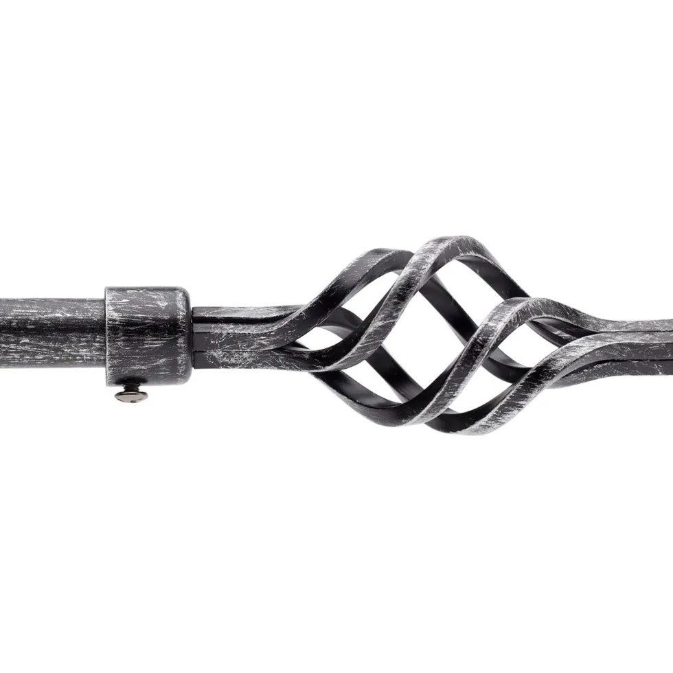 Bastone tenda nero silver terminale Spirale