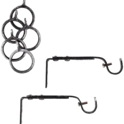 Bastone tenda nero silver terminale Spirale Linea Oro