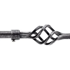 Bastone tenda nero silver terminale Spirale Linea Oro