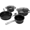 Batteria di Pentole Black Antiaderenti Marmorizzate 7 Pezzi