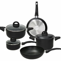 Batteria di Pentole e Padelle Linea Rock in Black
