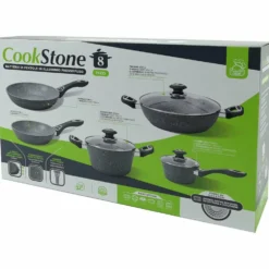 Batteria di pentole 8 pezzi con coperchi in vetro e fondo a induzione Linea CookStone