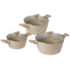 Batteria di Pentole 6 pezzi in Alluminio Elysia Beige
