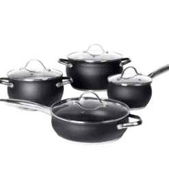 Batteria di Pentole 8 pezzi in acciaio inox Linea BlackCook