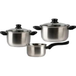 Batteria di Pentole 5 pezzi Magnifica in Acciaio Inox con Fondo Full Induction