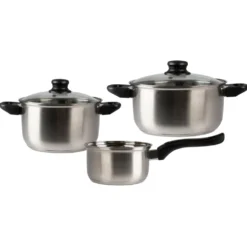 Batteria di Pentole 5 pezzi Magnifica in Acciaio Inox con Fondo Full Induction