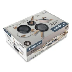 Batteria Pentole e Padelle 8 pezzi in alluminio Beige Linea Vanilla