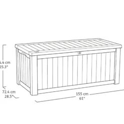Baule da giardino marrone RockWood 570L