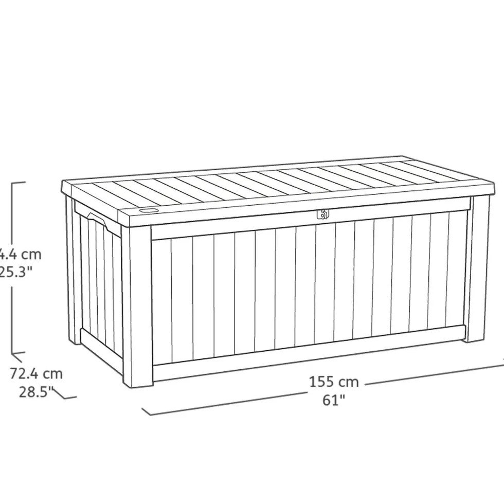 Baule da giardino marrone RockWood 570L