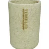 Bicchiere porta spazzolini beige da bagno