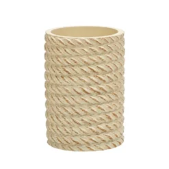 Bicchiere Porta Spazzolini Effetto Corda Beige