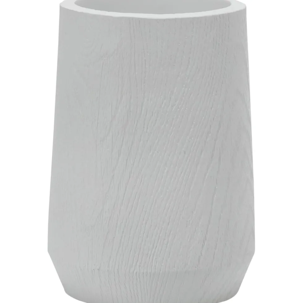 Bicchiere Porta Spazzolini Effetto Legno Bianco