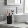 Bicchiere Porta Spazzolini in Poliresina Nero
