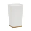 Bicchiere Porta Spazzolini in Polistirene Bianco e Bamboo