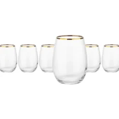 Bicchieri in vetro Amber Golden bordo oro 35 cl