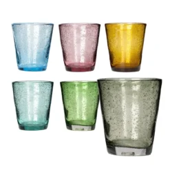 Bicchieri in vetro soffiato Bubbles Color 30 cl