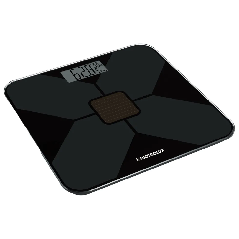 Bilancia Pesapersone Digitale Solare 180 Kg in Vetro Temperato con Display LCD Nera