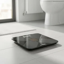 Bilancia Pesapersone Digitale Solare 180 Kg in Vetro Temperato con Display LCD Nera