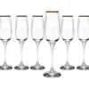 Calici flute in vetro Amber Golden bordo oro 20 cl