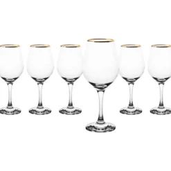 Calici in vetro Amber Golden bordo oro 46 cl