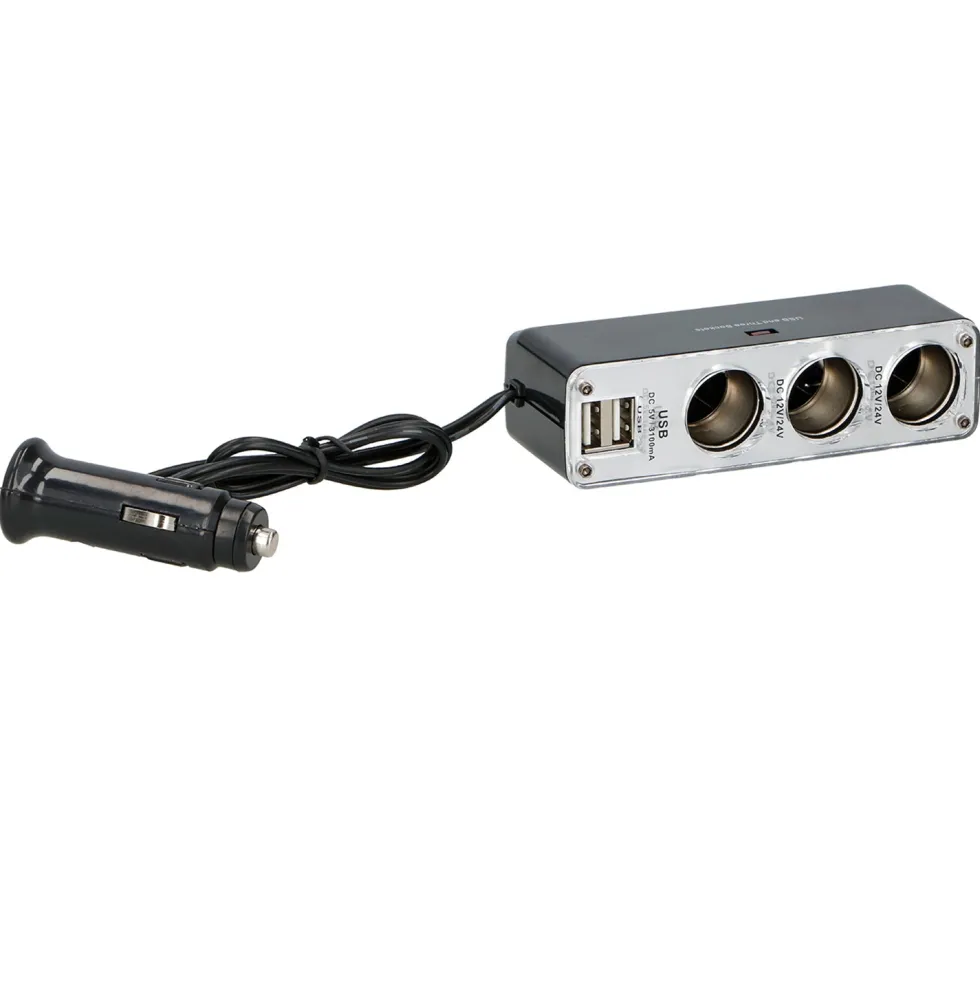 Caricatore USB Auto 12/24V 3,1A con Presa Tripla