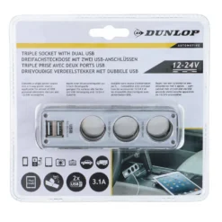 Caricatore USB Auto 12/24V 3,1A con Presa Tripla