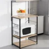 Carrello cucina 3 ripiani e mensola in legno truciolare e metallo bianco Linea Hamilton