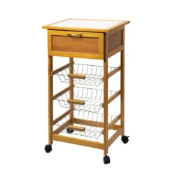 Carrello da Cucina Ayrton con Cassetto e Cestelli Estraibili