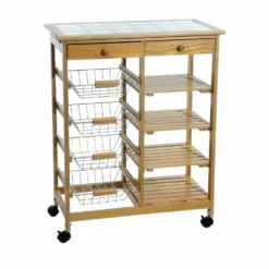 Carrello da Cucina in legno DIAN Brown